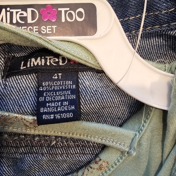 LIMITED Too 3 Piece Set 2 Dresses, 1 Jean Jacket Size 4T NWT - Picture 10 of 10